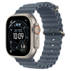 Apple Watch Ultra 3 49 mm GPS + Cellular Natural Titanium Ocean Band Blue