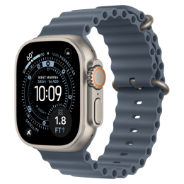 Apple Watch Ultra 3 49 mm GPS + Cellular Natural Titanium Ocean Band Blue